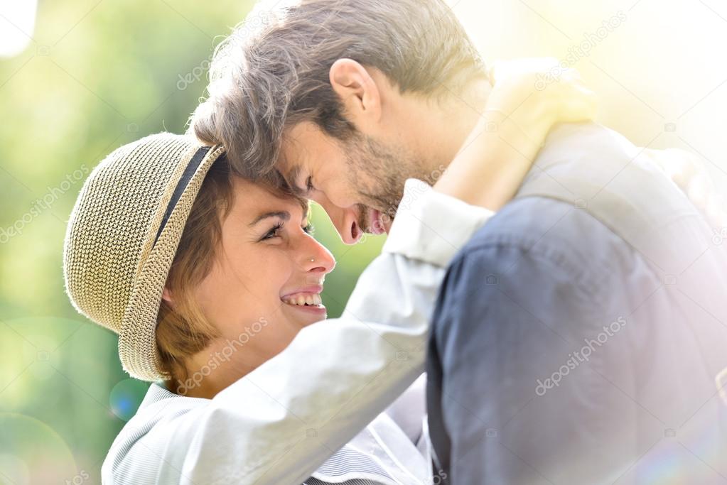 young couple embracing