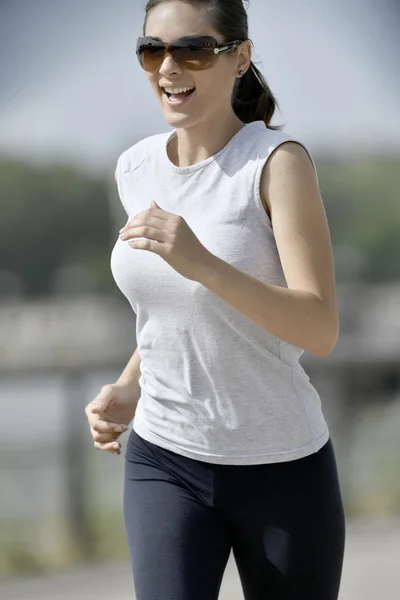 Woman Running  in the city — Stock Photo, Image