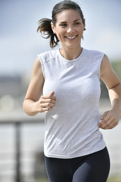 Woman Running  in the city — Stock Photo, Image