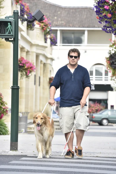 Blind man walking — Stock Photo, Image