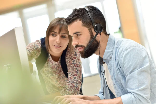 Telemarketing people working together — Stock Photo, Image