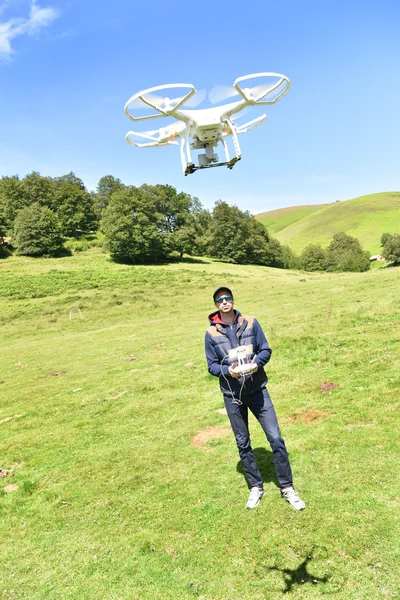 Man handling drone