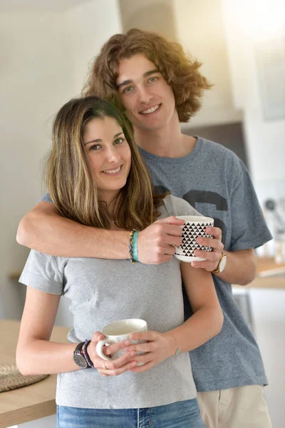 Young Couple Students Living Together — Stock Photo, Image