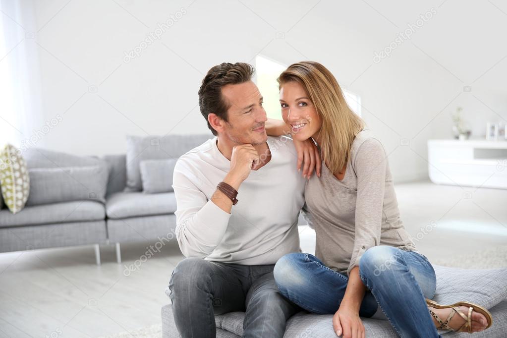 40-year-old couple at home