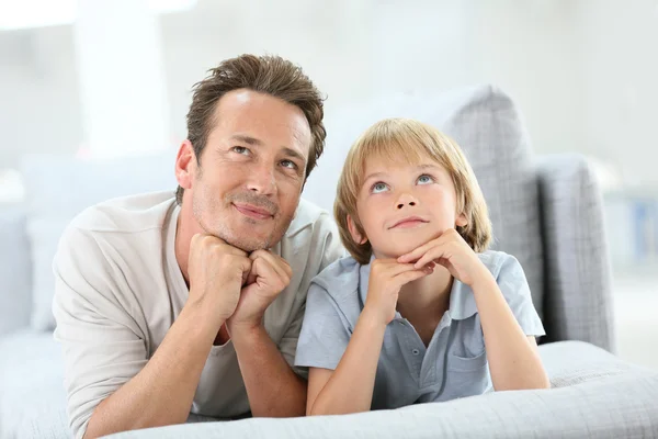 Daddy and son having a dream — Stock Photo, Image