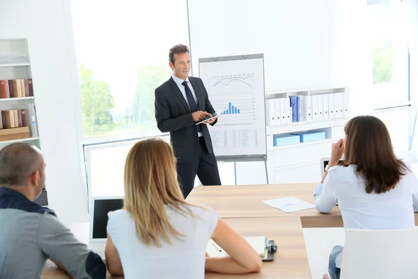 Business people attending weekly presentation — Stock Photo, Image