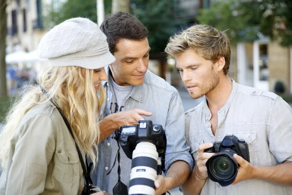 Photographers on training shooting day — Stock Photo, Image