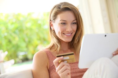 Woman shopping on internet