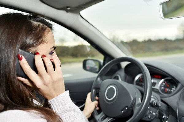 Woman talking on phone