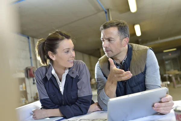 Architects working with tablet — Stock Photo, Image