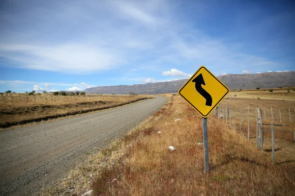 Straßenschild Patagonien lizenzfreie Stockfotos
