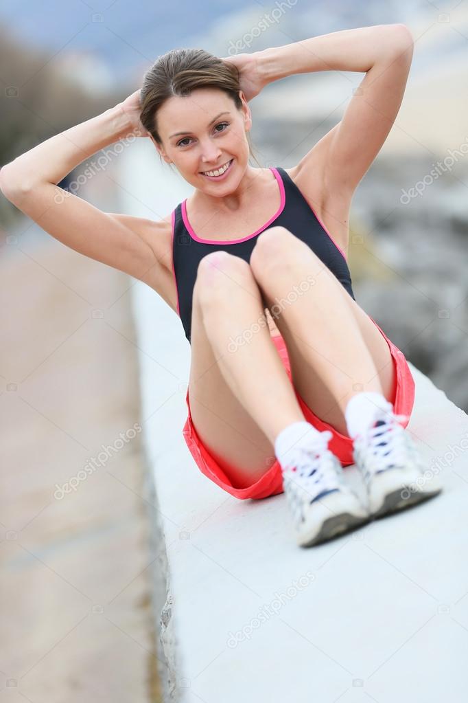 Woman doing pushups