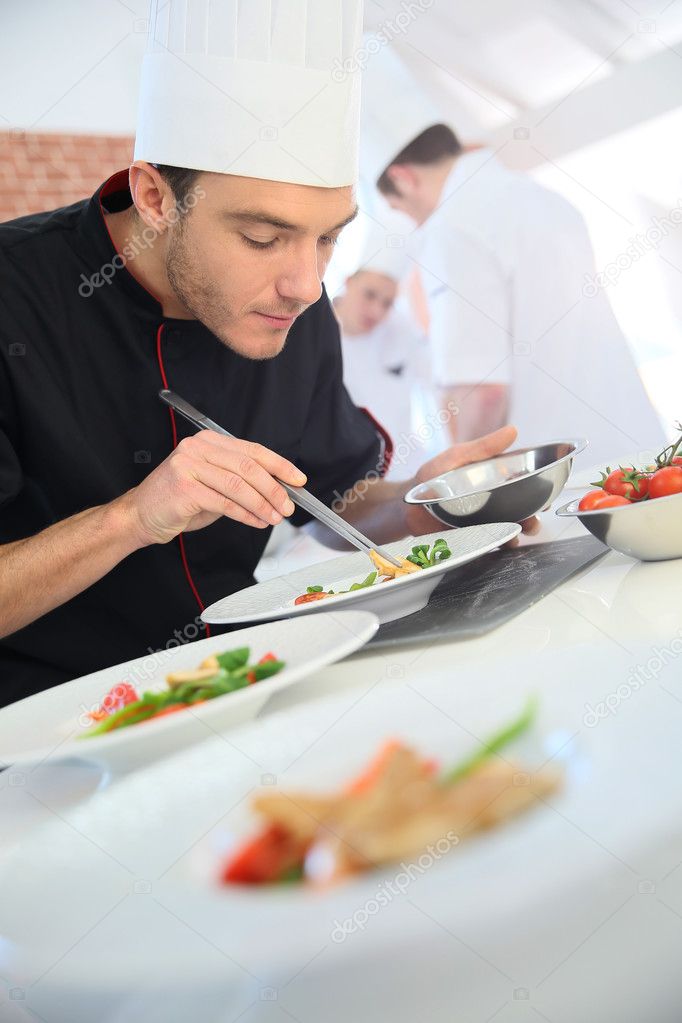 Chef in restaurant kitchen