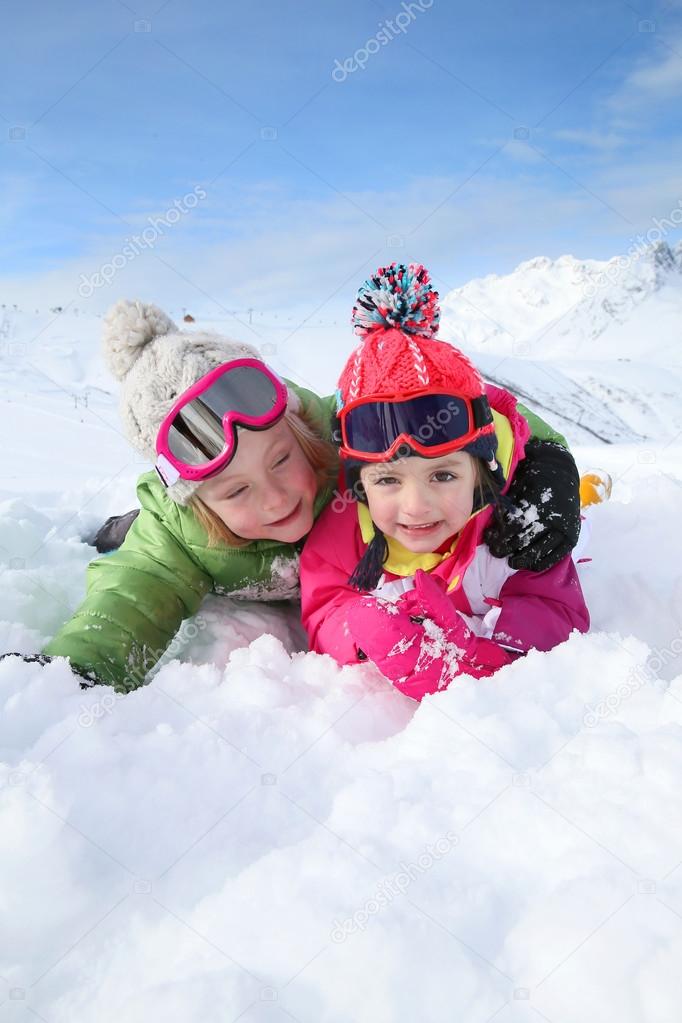 Kids at ski resort