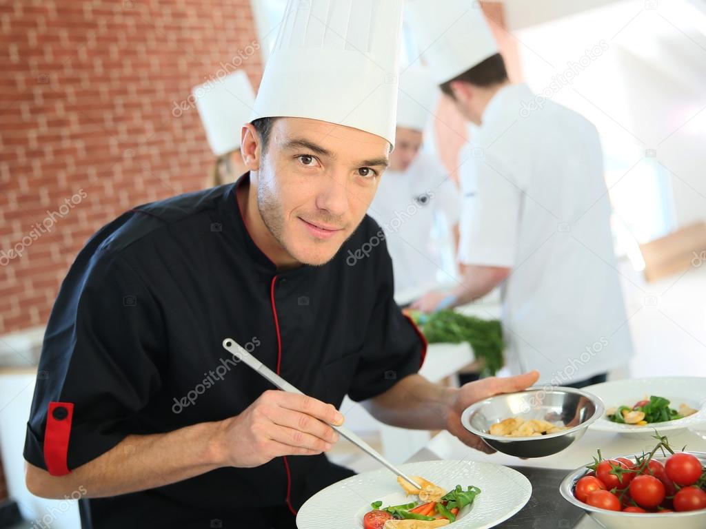 Chef in restaurant kitchen