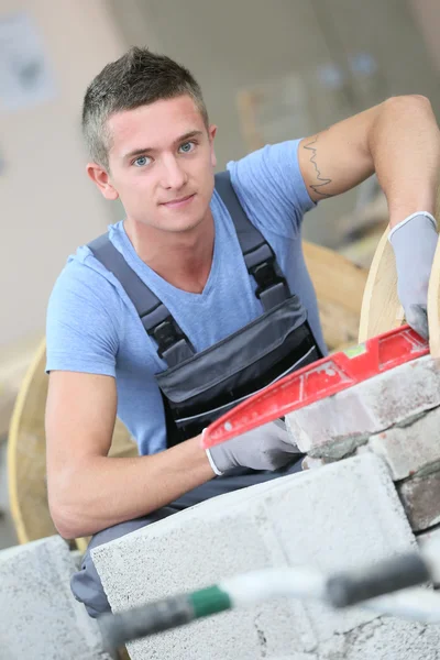 Man in masonry professional school — Stock Photo, Image