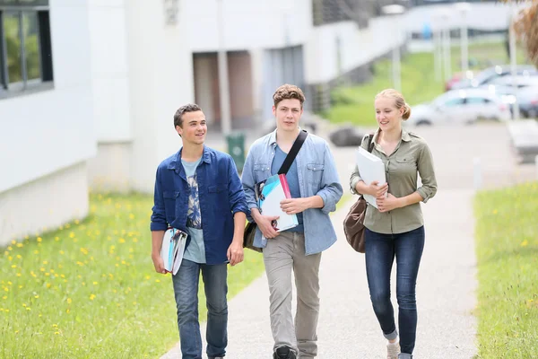 Jóvenes estudiantes caminando — Foto de Stock