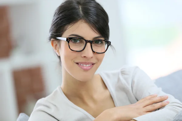 Woman with eyeglasses on — Stock Photo, Image