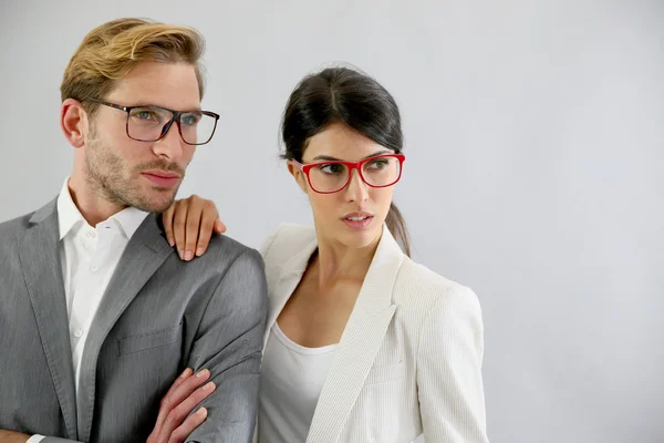 Business couple standing — Stock Photo, Image