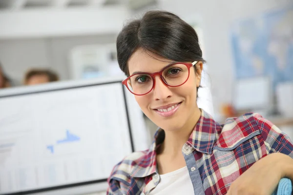 Worker with eyeglasses on posing — Stock Photo, Image