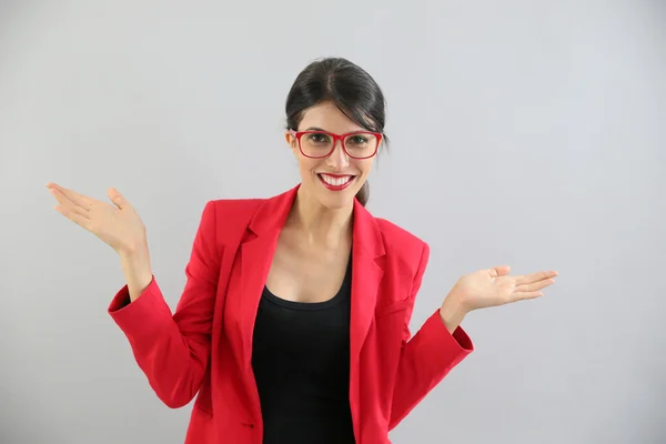 Ragazza con palme aperte — Foto Stock