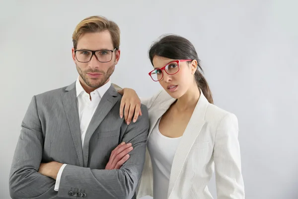 Business couple standing — Stock Photo, Image