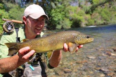 Son zamanlarda sinek balıkçı holding alabalık yakaladı