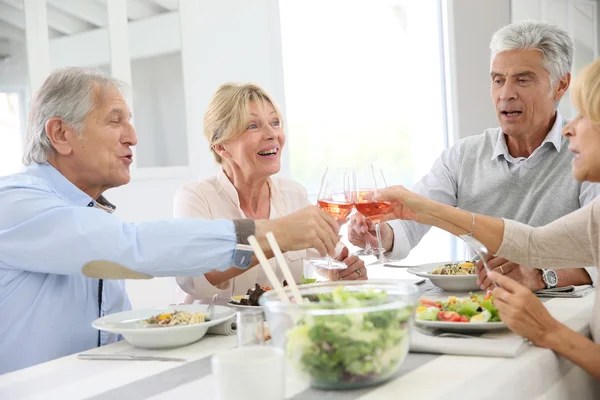 Grupo de personas mayores almorzando — Foto de Stock