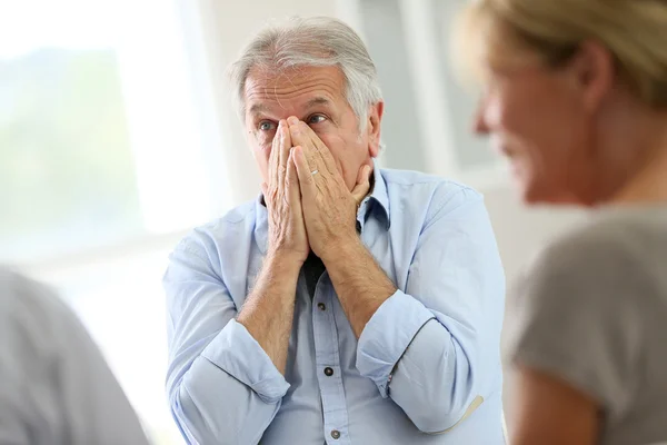 Man attending meeting — Stock Photo, Image