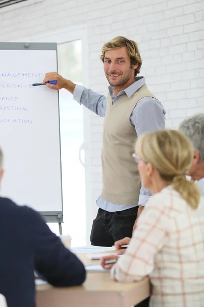 Zakelijke instructeur vergadering leiden — Stockfoto