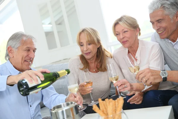 Seniorengruppe feiert lizenzfreie Stockfotos