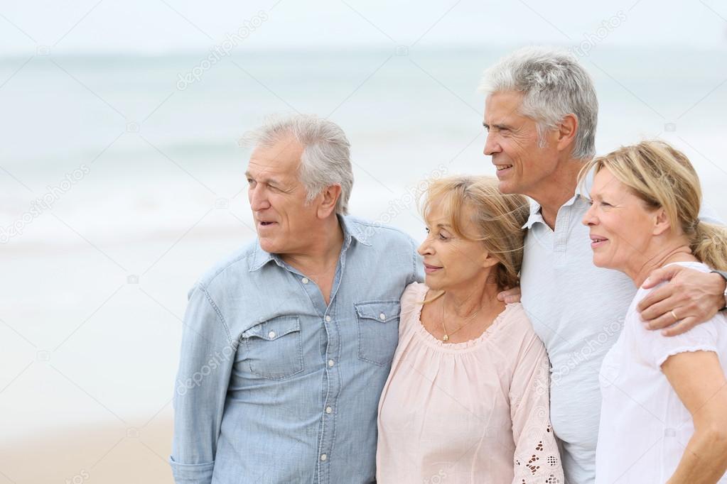senior people on  the beach