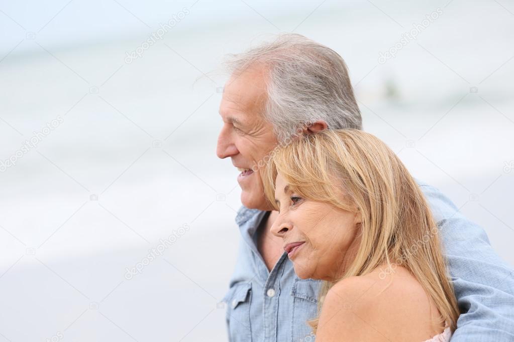 couple walking on  the beach