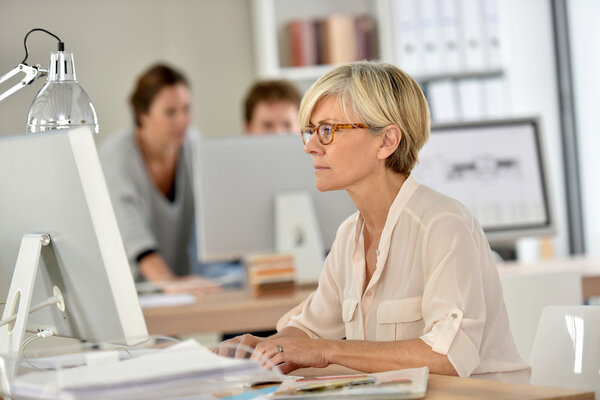 businesswoman working in office
