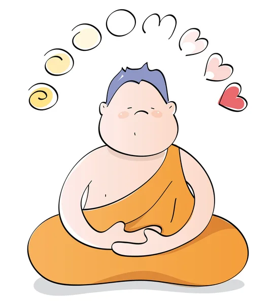 Buda feliz meditando — Vector de stock