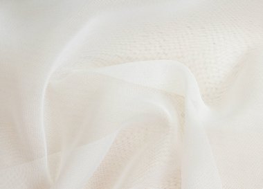 Buruşuk kumaş arka plan, hafif havadar, şeffaf kumaş dokusu. Tasarım için kumaş arkaplanı.