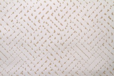 Altın sarısı yuvarlak kaburgalı beyaz kumaş arka plan. Basit desenli pamuk kumaş. Tasarım için kumaş dokusu arkaplanı.