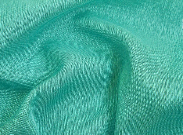 Emerald Colorcrumpled Fabric Background Light Airy Transparent Fabric Texture Fabric — Stock Photo, Image