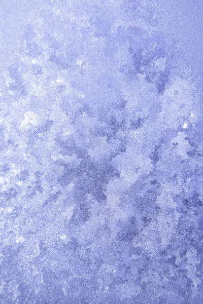 Modrý Mrazivý Vzor Skle Zimní Pozadí — Stock fotografie