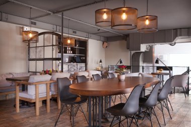 Modern Avrupa kafe iç.