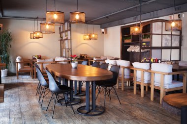 Modern Avrupa kafe iç.