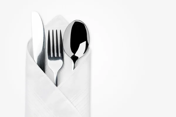 Cuchillo, tenedor, cuchara aislada en blanco . —  Fotos de Stock