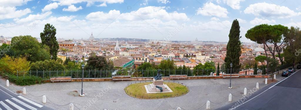 Rome Panoramic view from Viale Della Trinita dei Monti.