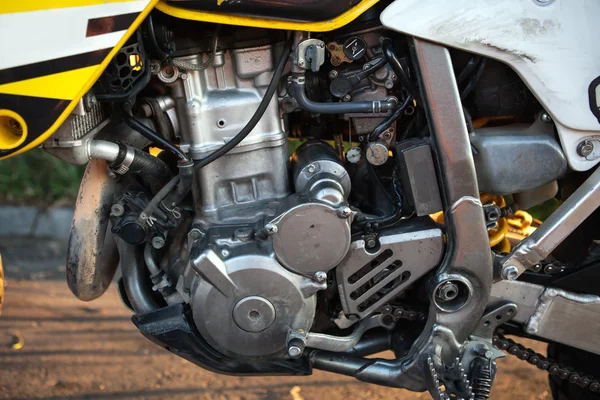 Close-up van motorfiets motor. — Stockfoto
