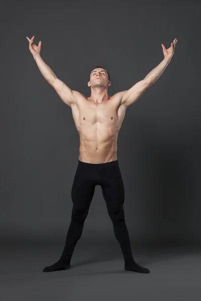 Modern ballet dancer in studio. — Stock Photo, Image