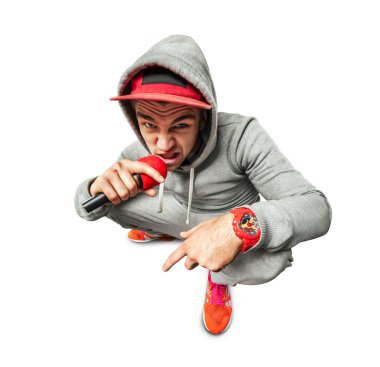 Spor serin seyir şarkı hiphopper portresi.