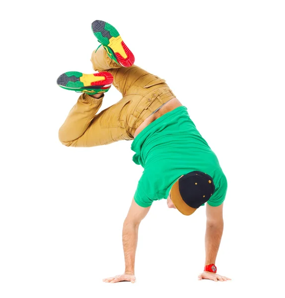 Portrait de jeune homme b-boying en studio isolé sur blanc . — Photo