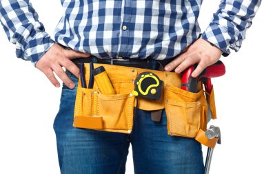 İnşaat builder araçları ve kemer portre.