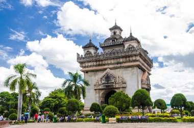 Patuxai Gate in Vientiane. clipart