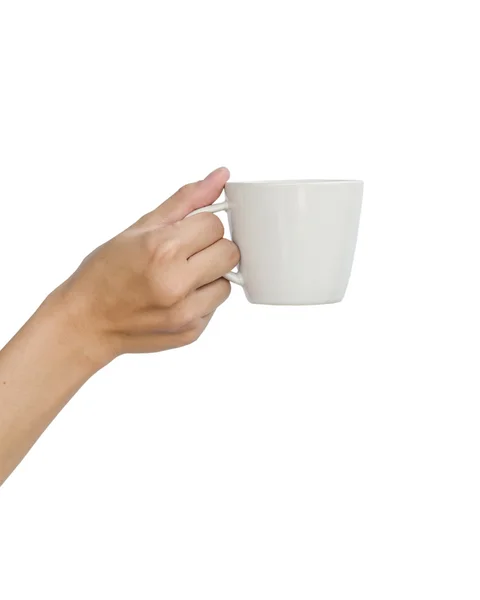 Азиатская рука подростка и чашка кофе . — стоковое фото